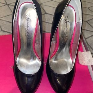 Shoedazzle Black Shiny Heels